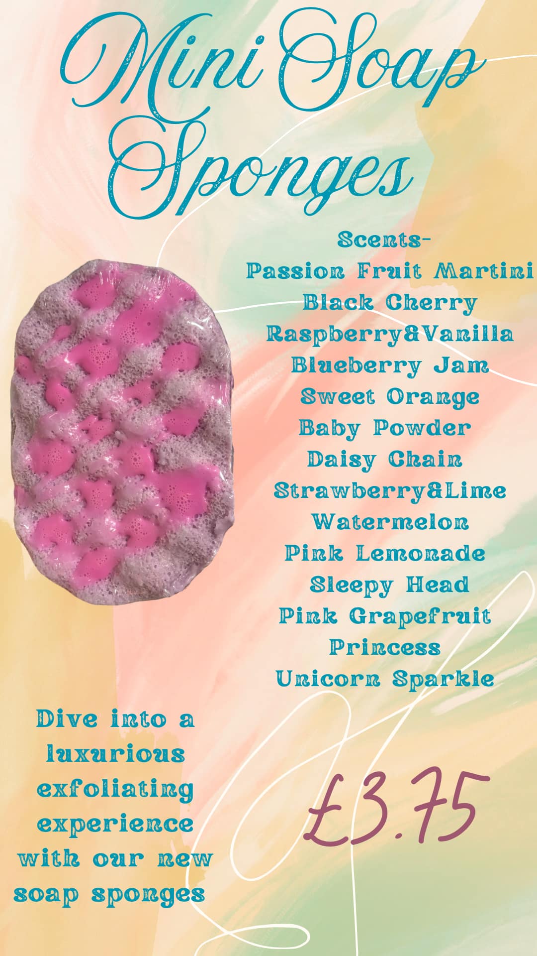 Mini Bath Sponges approx 12cm